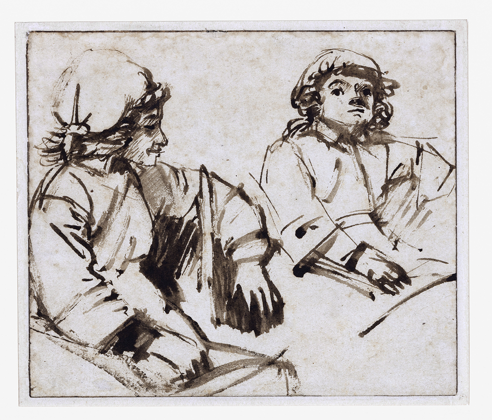 Twee studies van Titus van Rijn, zoon van Rembrandt
